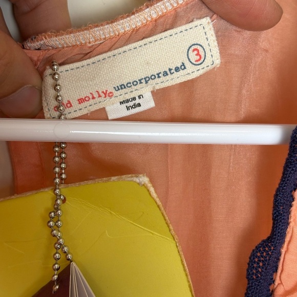 NWT Anthro Peach Sleeveless Top with Navy Floral Embroidery - Picture 8 of 16